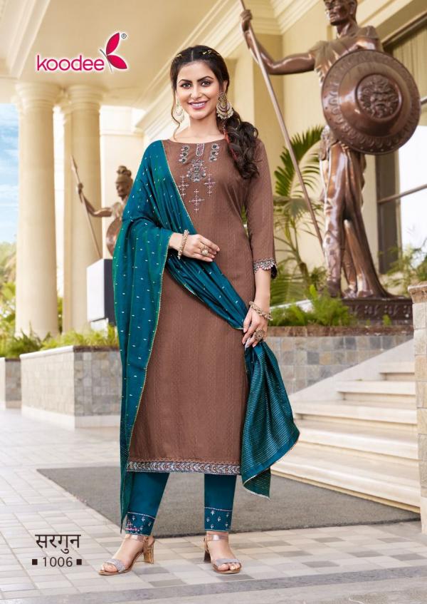 Koodee Sargun 1 Fancy Wear Viscose Kurti Pant With Dupatta Collection